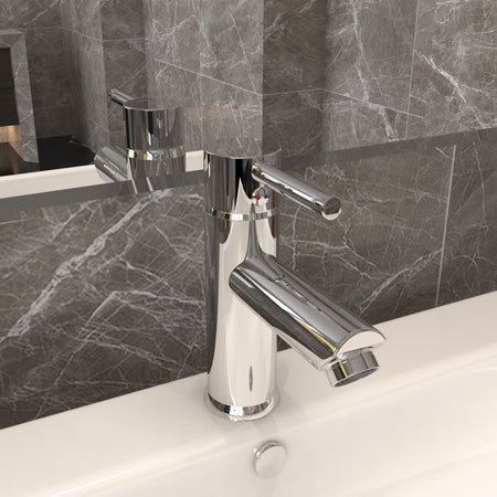 Rubinetto per Lavabo da Bagno Finitura Cromo 30x176 mm Zinco e Ottone