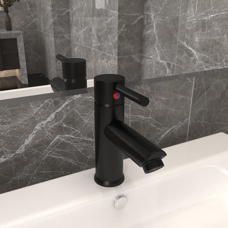 Rubinetto per Lavabo da Bagno Colore Nero 130x176 mm Zinco e Ottone