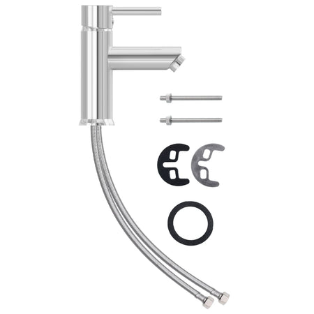 Rubinetto per Lavabo da Bagno Finitura Cromo 30x176 mm Zinco e Ottone