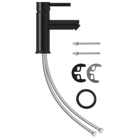 Rubinetto per Lavabo da Bagno Colore Nero 130x176 mm Zinco e Ottone