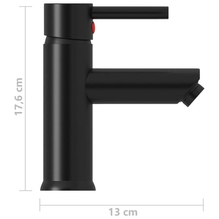 Rubinetto per Lavabo da Bagno Colore Nero 130x176 mm Zinco e Ottone
