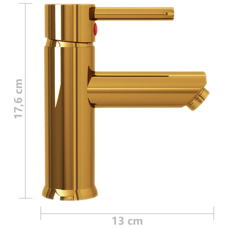 Rubinetto per Lavabo da Bagno Colore Oro 130x176 mm Zinco e Ottone