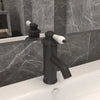 Rubinetto per Lavabo del Bagno Colore Grigio 130x180 mm Pomello Bianco