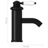 Rubinetto per Lavabo del Bagno Colore Nero 130x180 mm Pomello Bianco