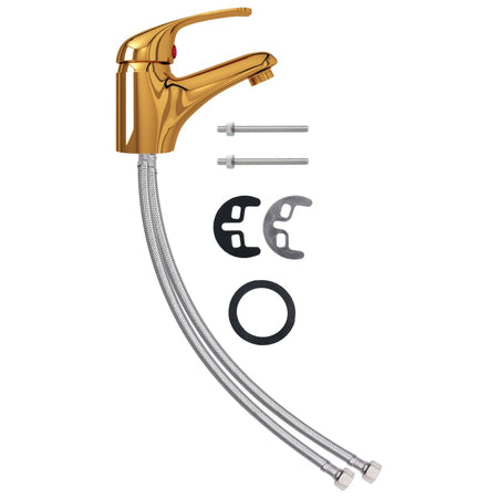 Rubinetto Miscelatore per Lavello da Bagno Colore Oro 13x10 cm