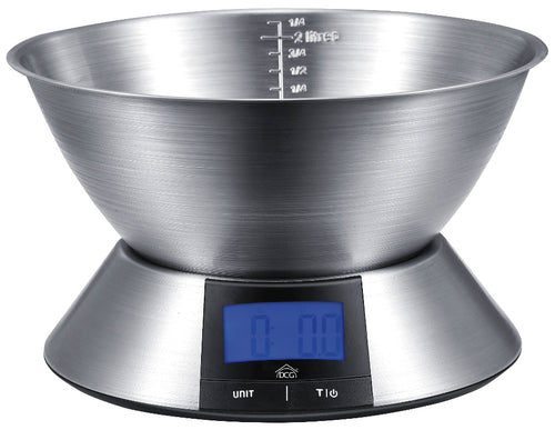 Dcg Bilancia Da Cucina Elettronica Con Corpo E Ciotola In Acciaio Inox Portata Kg. 5