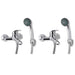 Set Miscelatori Doccia Kit 2 pz Cromati Montaggio a Parete