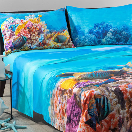Lenzuola fantasia Oceano - Caleffi in cotone  - Comfort e Stile