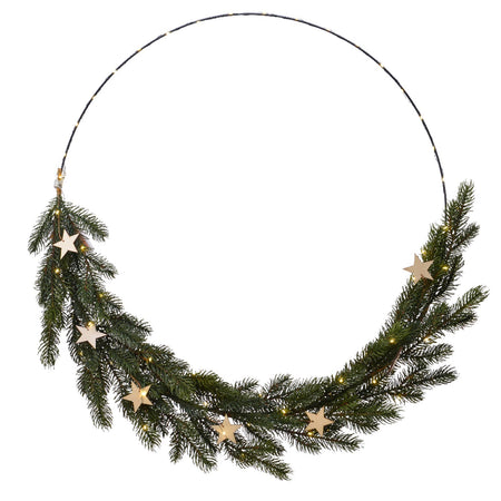 Ghirlanda tonda natalizia, anello decorativo con LED luminosi per interno da 65 cm, set da 2 pezzi