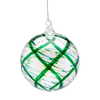 Pallina per albero di Natale in vetro, con decorazione ad intreccio, verde trasparente Ø 12 cm