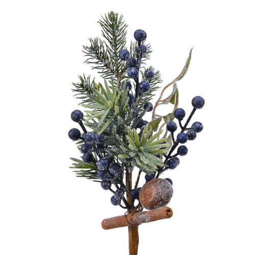 Ramo decorativo con Bacche Innevate per composizioni floreali da 31 cm