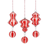 Palline per albero di Natale in vetro, rosso trasparente, confezione 3 pezzi, 18 cm
