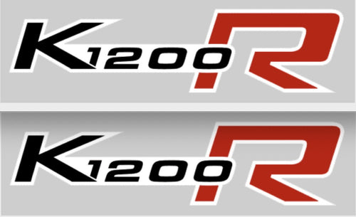 2 ADESIVI SERBATOIO per MOTO BMW K1200R K1200 STICKERS K 1200 R NERO-ROSSO 17x4