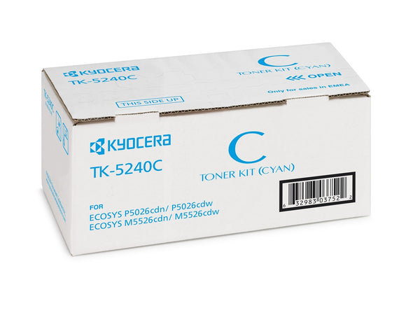 KYOCERA TK-5240C Toner Kit Ciano per ECOSYS P5026cdn/cdw e ECOSYS M5526cdn/cdw da 3.000 pagine in fo