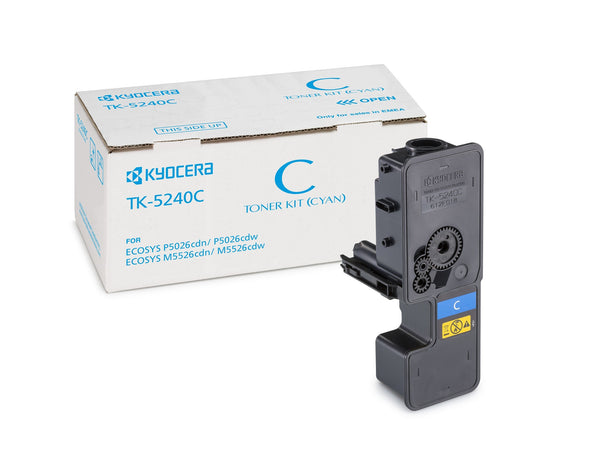 KYOCERA TK-5240C Toner Kit Ciano per ECOSYS P5026cdn/cdw e ECOSYS M5526cdn/cdw da 3.000 pagine in fo