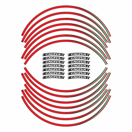 kit STRISCE ADESIVE compatibili per MOTO CAGIVA cerchi 17 stickers tuning italia