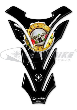 PARASERBATOIO ADESIVO 3D PER MOTO GUNS 'N ROSES Nero Lucido