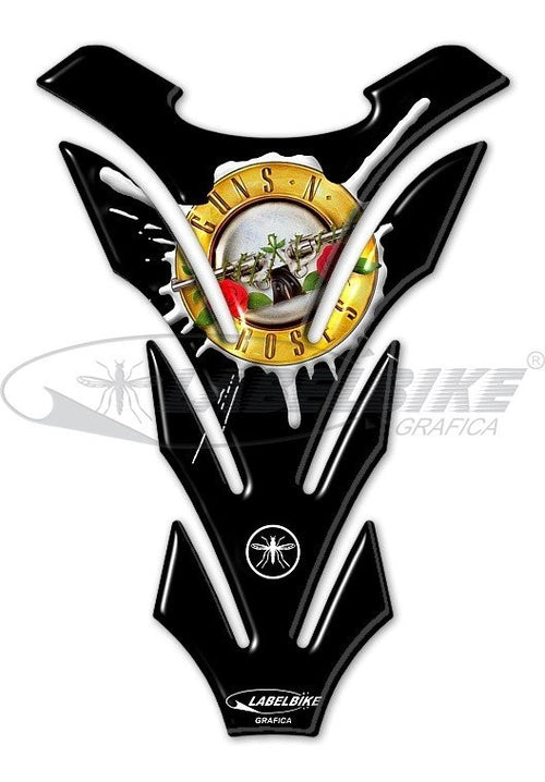 PARASERBATOIO ADESIVO 3D PER MOTO GUNS 'N ROSES Nero Lucido
