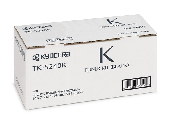 KYOCERA TK-5240K Toner Kit Nero per ECOSYS P5026cdn/cdw e ECOSYS M5526cdn/cdw da 4.000 pagine in for