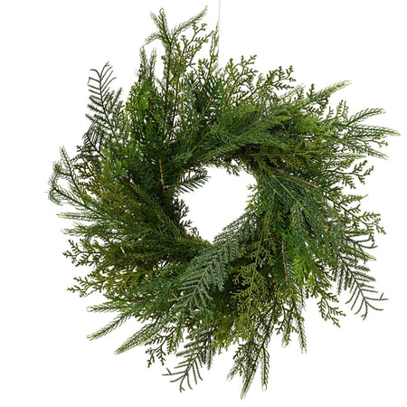 Ghirlanda tonda natalizia verde decorazione natalizia dietro porta