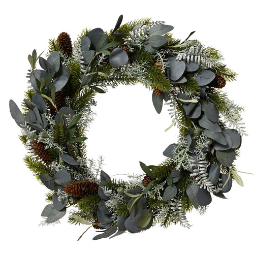 Ghirlanda tonda natalizia verde decorazione natalizia dietro porta