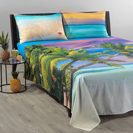 Lenzuola fantasia Caraibi - Caleffi in cotone - Comfort Tropicale