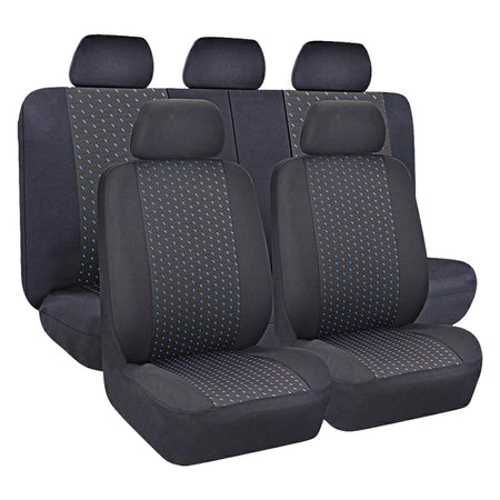 Coprisedile 'Golden Blu' Set Da 9 Pezzi - 4 Sedili + 5 Poggitesta - Senza Marca