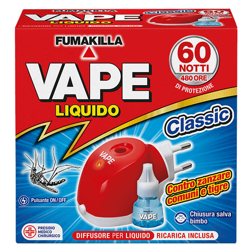 Antizanzare Elettrico Ad Emanazione 'Liquida' 30 Ml - Con 1 Ricarica Liquida (Per 60 Notti) - Vape