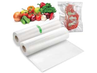 Buste Sottovuoto Per Alimenti In Rotolo- - Cm.20X6Mt. In Confezione Da 2 Rotoli - 1 Confezione Xtra