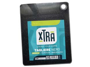 Tagliere In Polipropilene E Tpe Nero- - Cm.21X27 - Spessore Cm.0,7 - 3 Pezzi Xtra