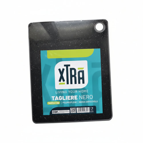 Tagliere In Polipropilene E Tpe Nero- - Cm.21X27 - Spessore Cm.0,7 - 3 Pezzi Xtra