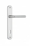 Maniglia Torino Con Placca In Zama Finitura Ottone Cromo Satinato- - Mm.70 Foro Normale - 1 Paio