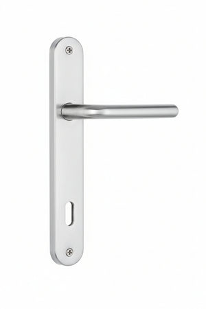 Maniglia Torino Con Placca In Zama Finitura Ottone Cromo Satinato- - Mm.70 Foro Normale - 1 Paio
