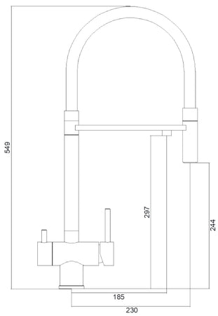Monocomando Lavello 3 Vie Missouri Accaio Inox Rubinetto Cucina