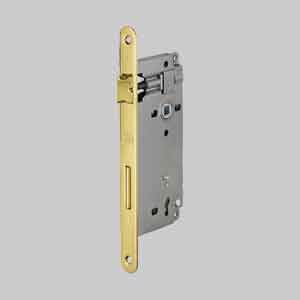Serratura Per Porte In Legno Patent Grande Bordo Tondo 'Mod. 590' Agb E50 - Bronzata - Agb