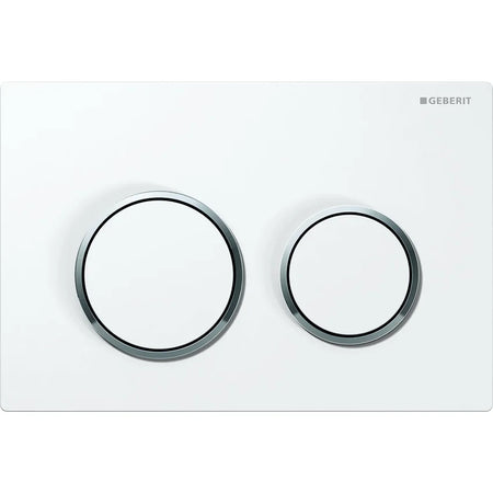 Placca Di Comando Omega 20 Doppio Tasto Bianca Cromo Geberit 115.085.Kj.1
