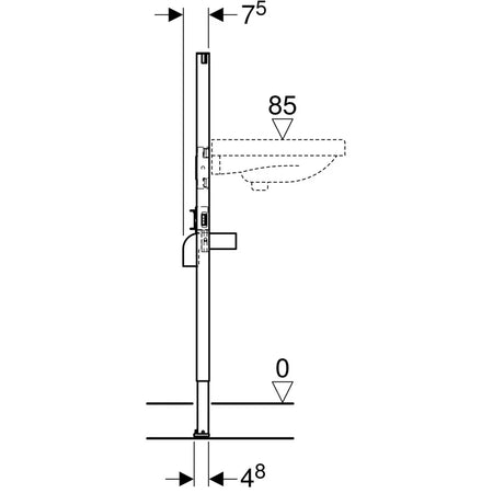 Modulo Duofix Verniciato Per Lavabo Sospeso In Cartongesso Cm.112 Geberit 111.432.00.2