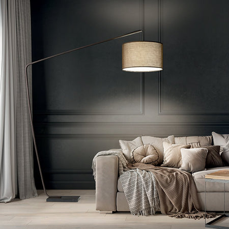 Piantana In Metallo Contemporanea Zoe Marrone 1 Luce E27