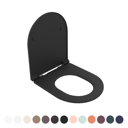 Sedile Wc Soft Close Infinity Per Sospeso Nero Opaco Coprivaso Copriwater Nymo