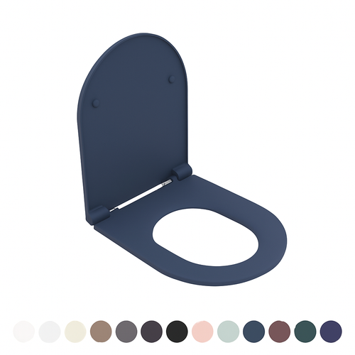 Sedile Wc Soft Close Infinity Per Sospeso Blu Opaco Coprivaso Copriwater Nymo