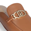 LIU JO Liu Jo Slippers Marrone Emel in Pelle Nappa con Morsetto e Logo Metallico da donna