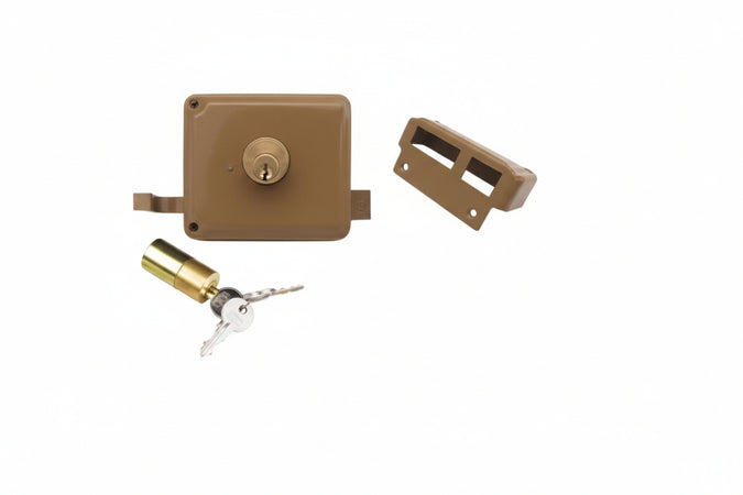 Serratura Portoncino Catenaccio+Scrocco Doppio Cilindro Fisso 2 Mand.- - Mm.40 Dx (P2040100) - 1 Pezzi Facchinetti