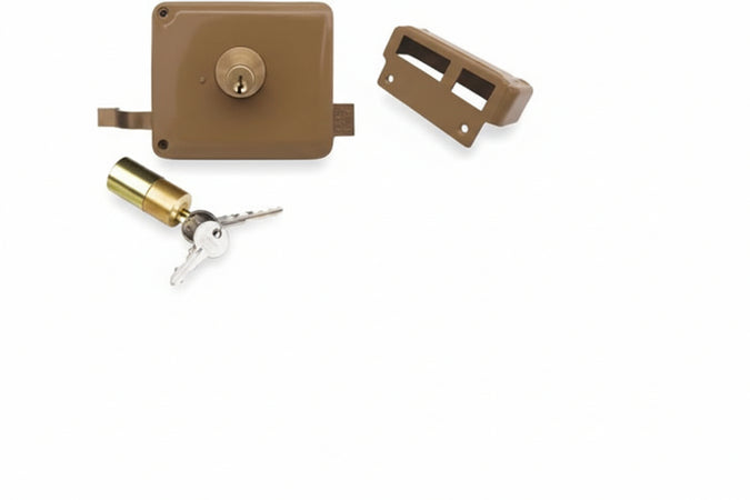 Serratura Portoncino Catenaccio+Scrocco Doppio Cilindro Fisso 2 Mand.- - Mm.50 Sx (P2050300) - 1 Pezzi Facchinetti