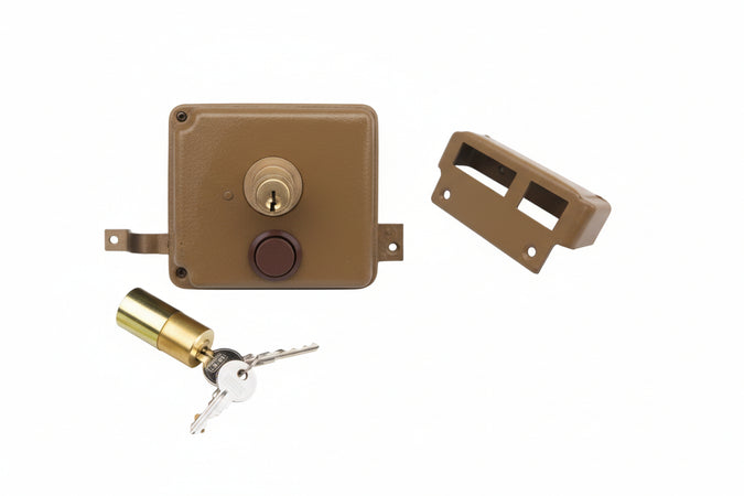 Serratura Portoncino Catenaccio+Scrocco Doppio Cilindro Fisso 2 Mand.- - Mm.60 Sx (P2060300) - 1 Pezzi Facchinetti