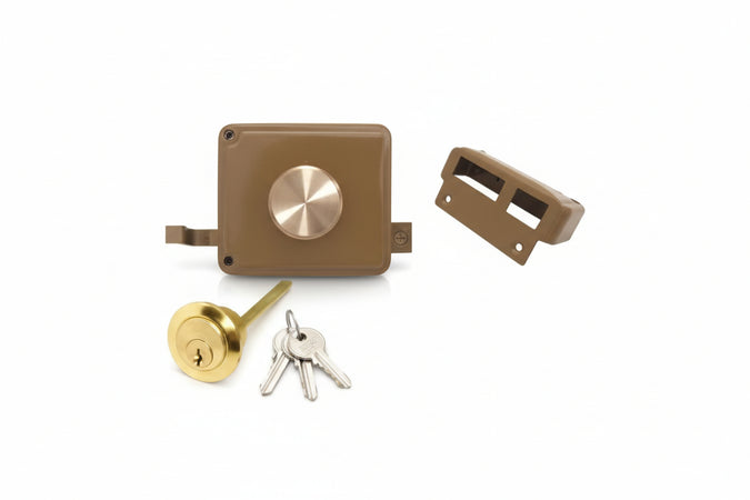 Serratura Portoncino Cil. Stacc. Pomolo Int. Catenaccio+Scrocco 2 Mand- - Mm.50 Dx (2030250271) - 1 Pezzi Facchinetti