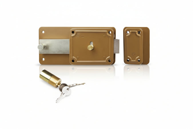 Ferroglietto Catenaccio+Scrocco Incorporato Cilindro Fisso 5 Mandate- - Mm.40 Dx (P5040100) - 2 Pezzi Facchinetti