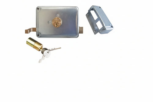 Serratura Per Cancello Catenaccio+Scrocco Doppio Cilindro Fisso 2 Mand- - Mm.50 Sx (P2750300) - 1 Pezzi Facchinetti