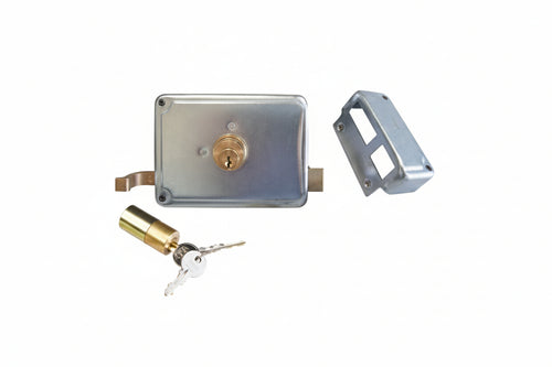 Serratura Per Cancello Catenaccio+Scrocco Doppio Cilindro Fisso 2 Mand- - Mm.60 Dx (P2760100) - 1 Pezzi Facchinetti
