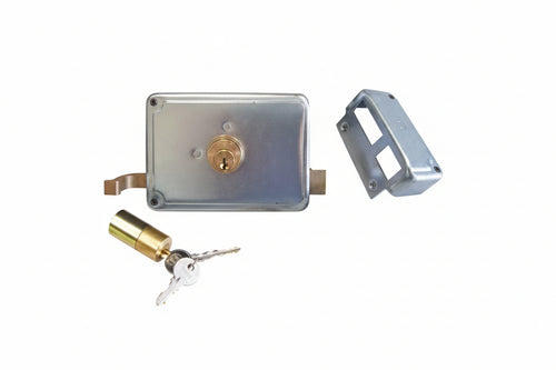 Serratura Per Cancello Catenaccio+Scrocco Doppio Cilindro Fisso 2 Mand- - Mm.60 Sx (P2760300) - 1 Pezzi Facchinetti