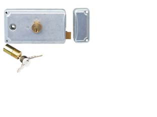 Serratura Cancello Caten.+Scr. Quadro Man. Doppio Cil. Fisso 3 Mand.- - Mm.70 Dx (P3870100) - 1 Pezzi Facchinetti